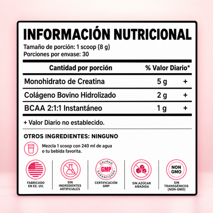 Creatine Woman 3 en 1 | Creatina + Colágeno + BCAA · 240 g